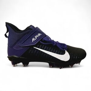 Nike Alpha Menace Pro 2 Mid Purple TCU Black Football Cleats BV3945-500 Size 13